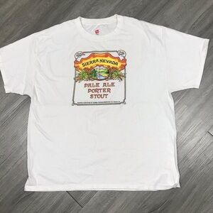 Sierra Nevada White Crewneck Screen Print T-Shirt
